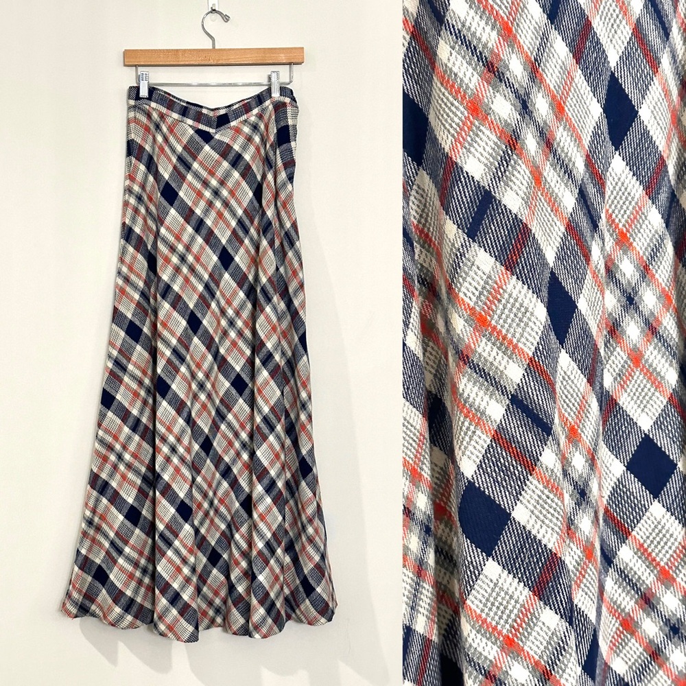 *sold* 70s a-line Plaid Maxi Skirt